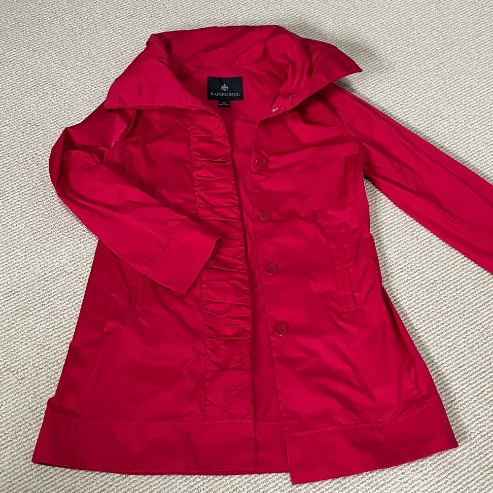 Rainforest Women's Vibrant Red Trench Coat